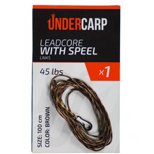 Leadcore with speed links 45 lbs 100 cm brown undercarp