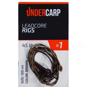 Leadcore rigs 45 lbs 100 cm brown undercarp