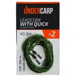 Leadcore with Quick Change Swivel 45 lbs 100 cm green 2 pcs