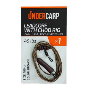 Leadcore with Chod Rig and Quick Change Swivel kit 45 lbs 100 cm brown undercarp