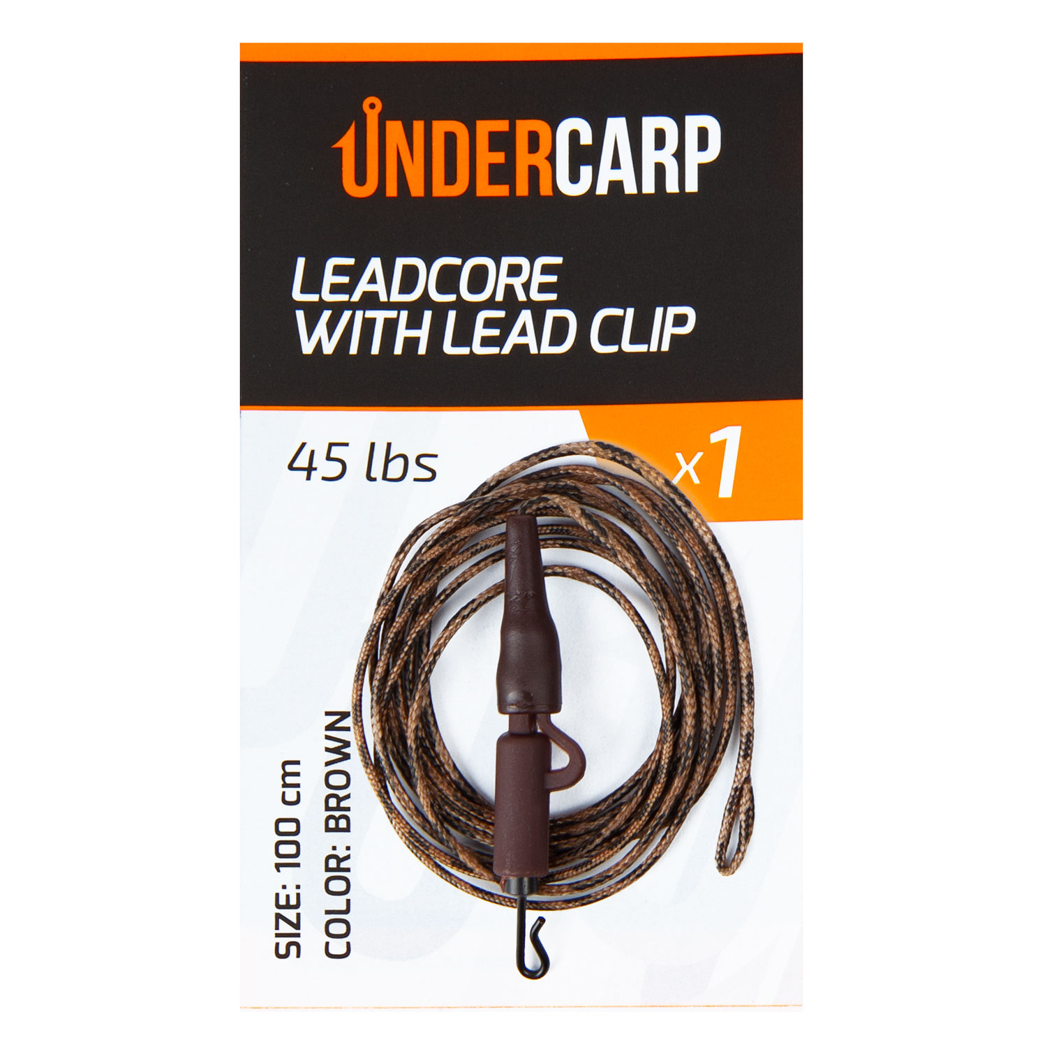 Leadcore with Lead Clip 45 lbs brown