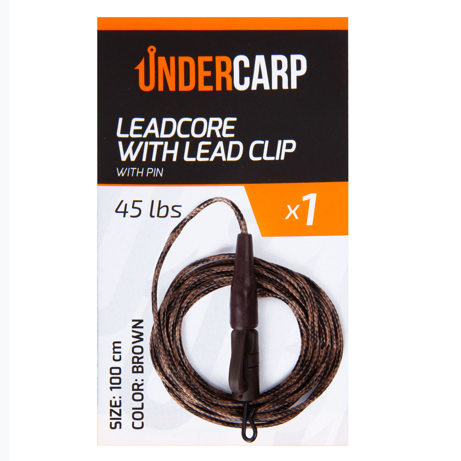 Leadcore with Lead Clip with Pin brown