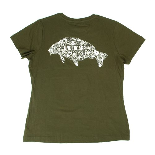 Women's T-shirt Khaki with CARP motif wear uc